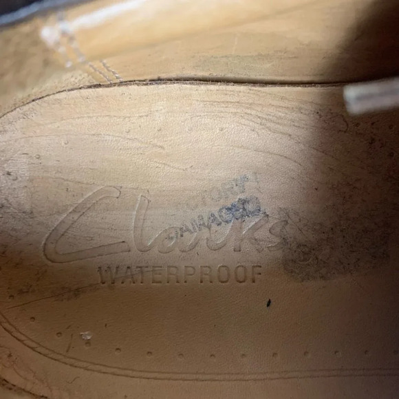 Clark’s Men’s Active Air Brown Leather Lace Up Oxford Shoe  Sz 7.5 Waterproof - Picture 12 of 13